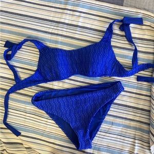 Calzedonia Mykonos bikini - textured midnight blue